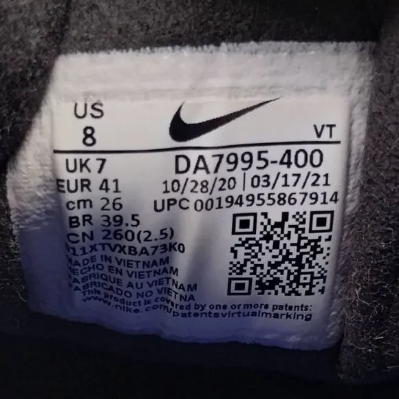 Nike‎ Waffle One Running Sneakers Mens Size 8 Blue Black White Retro Shoes